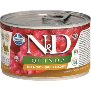 N&D Quinoa Bőr és szőrzet Fürj és Kókusz nedves kutyaeledel felnőtt mini kutyáknak, 140g-os doboz - N&D