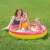 Kids playing in Intex Sunset 3-ring inflatable pool, pink, yellow, green, 45 inches diameter, 10 inches height