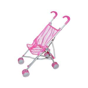 Pink and white striped doll stroller - Game stroller