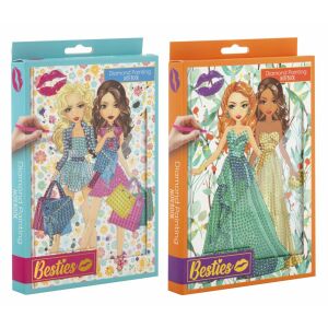Besties Diamant Malerei Notizbuch - Zwei Versionen - 24x15cm, DIY Bastelset für Kinder, kreative Aktivität - Grafix
