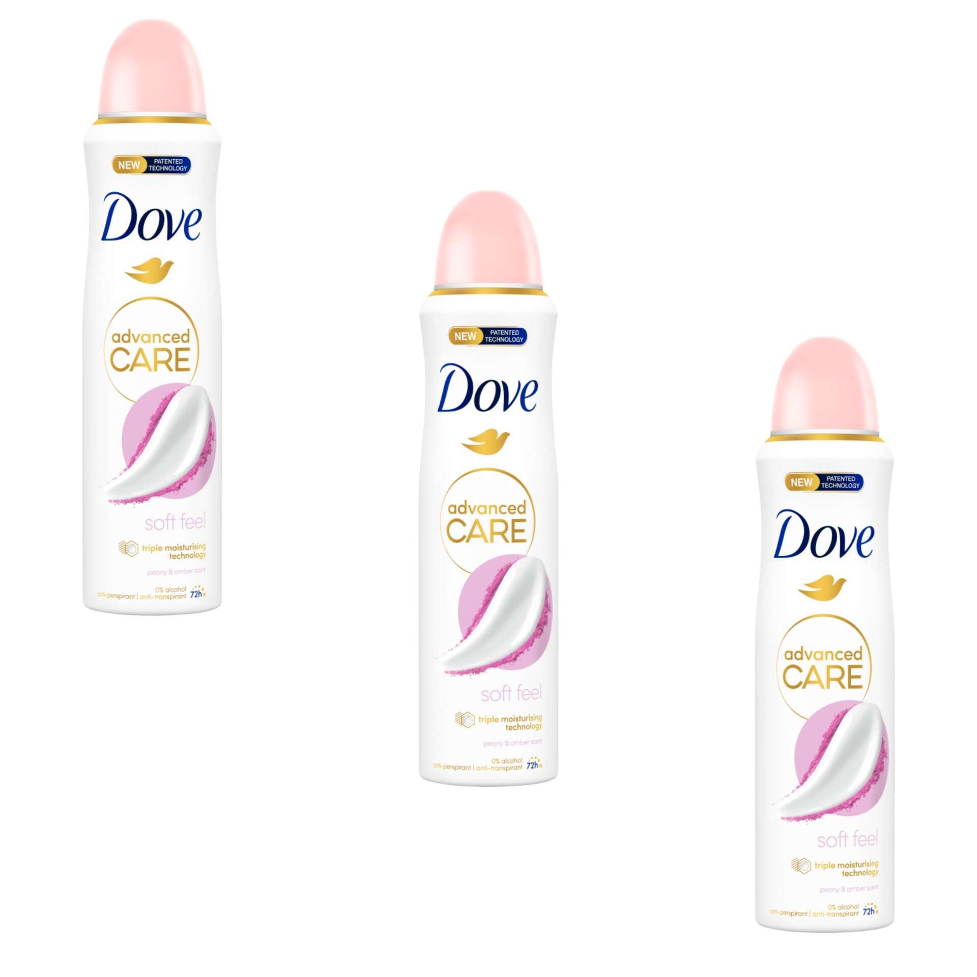 E-shop Dove Advanced Care dámsky dezodorant Soft-Feel 3x150ml