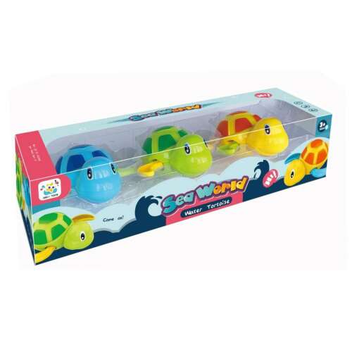 Sea World 3 Pack Wind-Up Bath Toys, Colorful Turtles