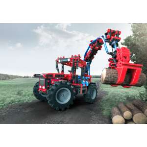 Fischertechnik Profi Strong Pneumatics tractor with a log grabber - Work machine for children
