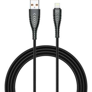 Veger villámkábel, fekete, 1,2 méter, USB-ről Lightning-ra, gyors töltés, tartós - Veger