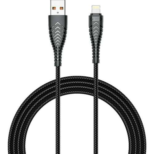 Veger villámkábel, fekete, 1,2 méter, USB-ről Lightning-ra, gyors töltés, tartós