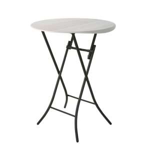 Lifetime kerek bisztró asztal, 84 cm, fehér asztallap, fekete váz, összecsukható, kültéri, beltéri - Lifetime