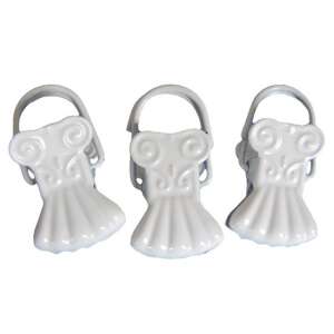 Dekoratív Függönycsipesz - Fehér - 15 db