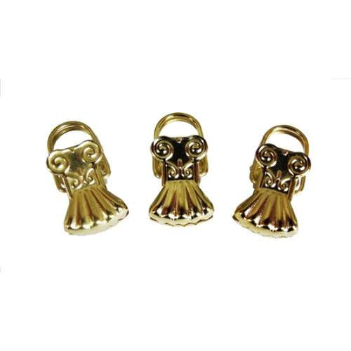 3 darabos kis arany színű dekoratív függönycsipesz készlet