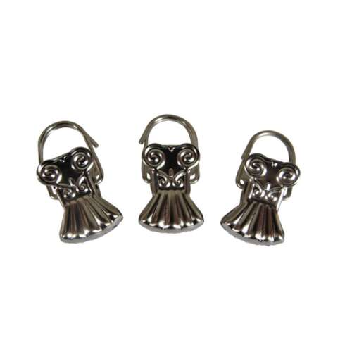 Nikkelezett kis dekorációs csipeszek függönyökhöz, 15 darab