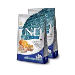 N&D Ocean Dog Food - Tőkehal, tönköly, zab & narancs felnőtt közepes és nagytestű kutyáknak - N&D