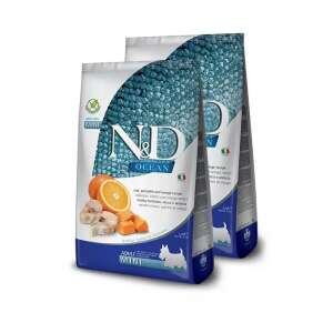 N&D Ocean Dog Food - Tőkehal, sütőtök & narancs, felnőtt mini fajtáknak - 2x2,5kg - N&D