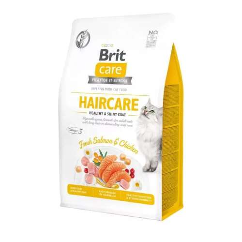 Brit Care Karma dla kota Bez zbożowa Adult Haircare Łosoś i Kurczak 0.4kg