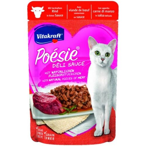 Vitakraft Poésie Deli Szósz Marha Ízű Macskatáp, 85g Tasak