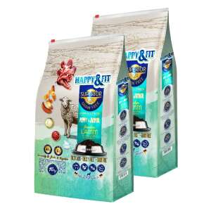 Happy&Fit Superior Hipoallergén GF Puppy & Junior Friss bárány, édesburgonyával kutyaeledel 2x10kg - Állattartás