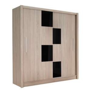 Kenton gardróbszekrény Sonoma-Fekete 180 cm