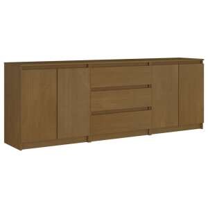 vidaXL honey brown solid pine sideboard with 6 doors and 3 drawers - Dresser