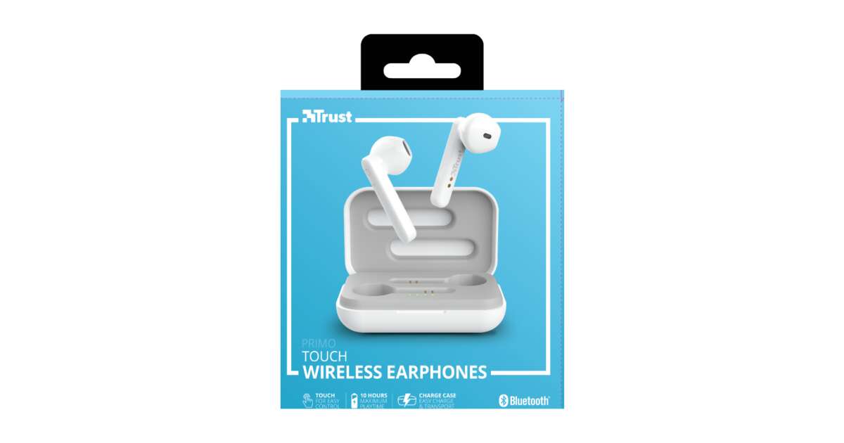 Bluetooth TWS Ear In weiß TRUST Kopfhörer, TRUST 5.0, Wireless, "Primo",