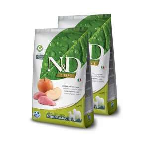 N&D Prime vaddisznó és alma felnőtt közepes és nagytestű kutyatáp 2x2,5kg - N&D