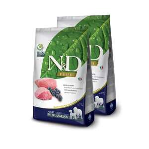 N&D Prime Bárány & Áfonya Felnőtt Medium & Maxi Kutyaeledel, 2x2,5kg - N&D