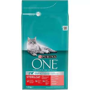 Purina ONE Sterilcat száraz macskaeledel lazaccal és búzával, 1,5kg-os csomag - One