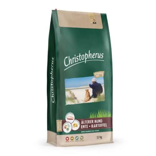 Christopherus Dog Senior Grainfree Kacsa és burgonya száraz kutyaeledel, 12kg-os zsák