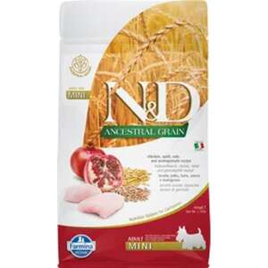 N&D Ancestral Grain csirke, tönköly, zab&gránátalma felnőtt mini száraz kutyaeledel, 800g-os csomag - N&D