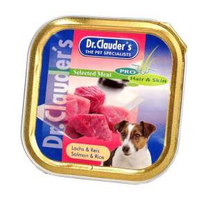 Dr.Clauder's Selected Meat Lazac és Rizs nedves kutyaeledel, 100g-os doboz - Dr. Clauder's