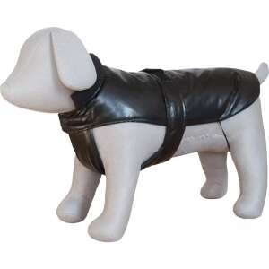 Fekete bélelt bőr kutya kabát, 40cm, <product_name> - Kutyaruha