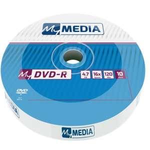 MYMEDIA DVD-R lemez, 4,7 GB, 16x, 10 db, zsugor csomagolás, MYMEDIA (by VERBATIM) 31640525 