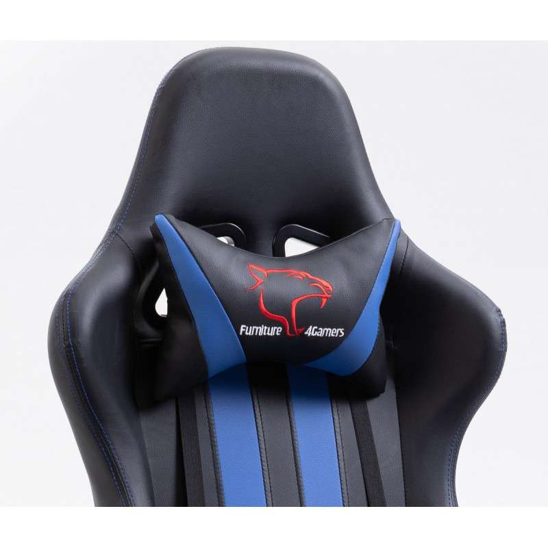 Akord furniture factory dark gamer szék nyak- és derékpárnával - kék-fekete