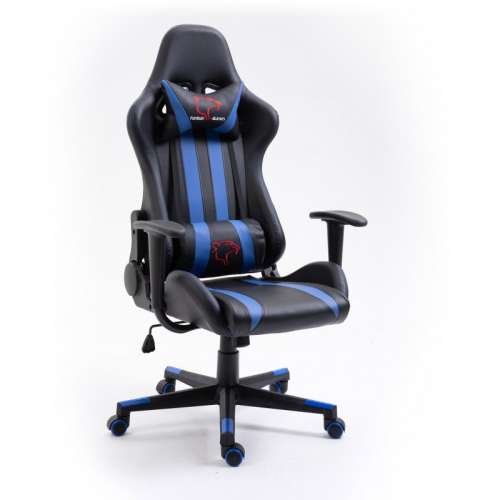 Dark Gamer Stuhl mit Nacken- und Taillenkissen #blau-schwarz 31640886