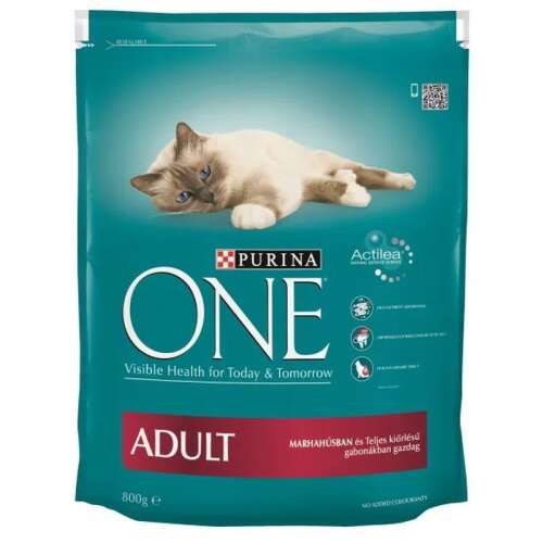 Purina ONE Adult Wołowina i Pełne Ziarno Sucha Karma dla Kota, 800g