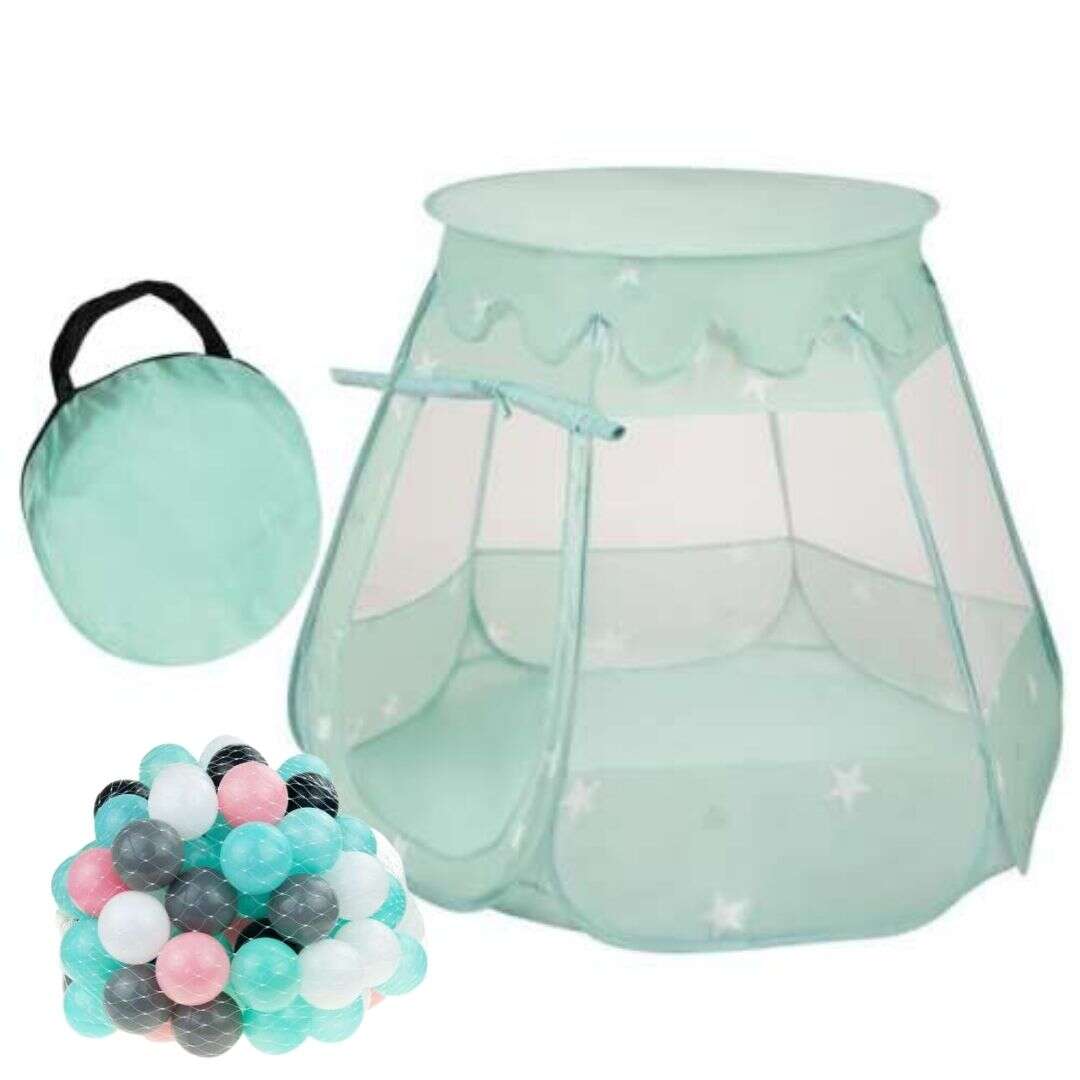 Aga Playcenter gyerek Játszósátor + labda #menta-kék