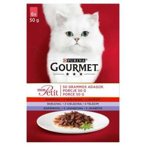 Purina Gourmet Mon Petit Nassfutter für Katzen mit Rind, Kalb und Lamm, 6x50g - Katzenfutter