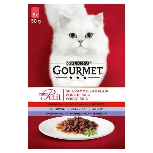 Purina Gourmet Mon Petit mokra karma dla kota z wołowiną, cielęciną i jagnięciną, 6x50g