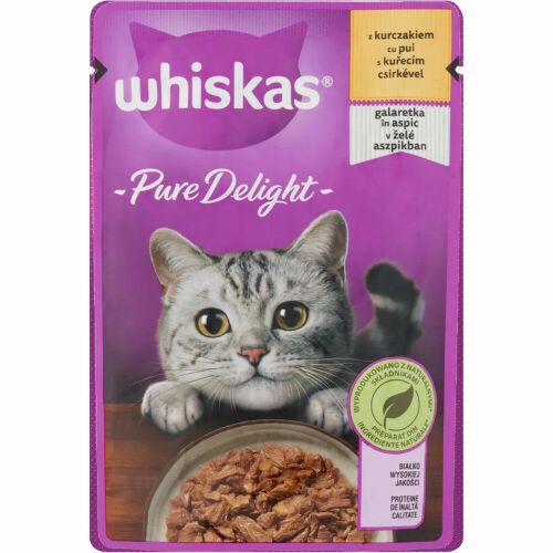 Whiskas Pure Delight Csirke Aszpik - Felnőtt Macskáknak - 85g