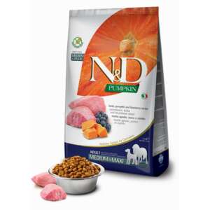 N&D Kürbis Getreidefreies Trockenfutter für Erwachsene Hunde Mittel & Maxi Rassen Lamm, Kürbis & Blaubeere Rezept - Viehzucht