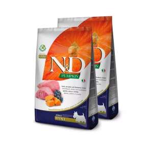 N&D Pumpkin bárány és áfonya sütőtökkel felnőtt mini száraz kutyaeledel 2x2,5kg - N&D