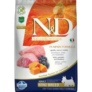 N&D Dog Grain Free bárány&áfonya sütőtökkel adult mini 7kg 72518156 Kutyaeledel