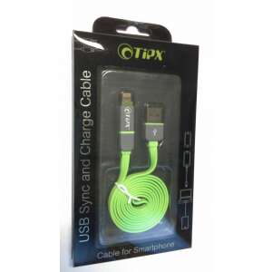 TiPX USB szinkronizáló és töltőkábel iPhone-hoz Micro USB adapterrel, zöld - USB kábel
