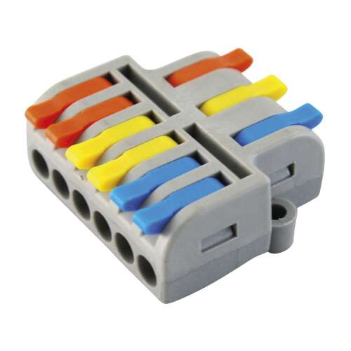 Vezeték összekötő, gyorscsatlakozó, 3-6 pólusú, 0,2-2,5(4) mm², 5 db