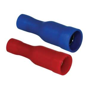 Czerwone i niebieskie izolowane złącza kablowe, 0,5-1,5 mm2, Ø 4 mm, 25 sztuk - Żuraw kablowy