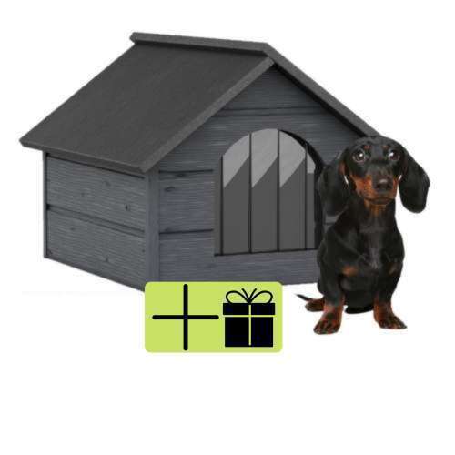 Pepita Isolierte Hundehütte für kleine Hunde M + Geschenk Spielzeug - Multicolour