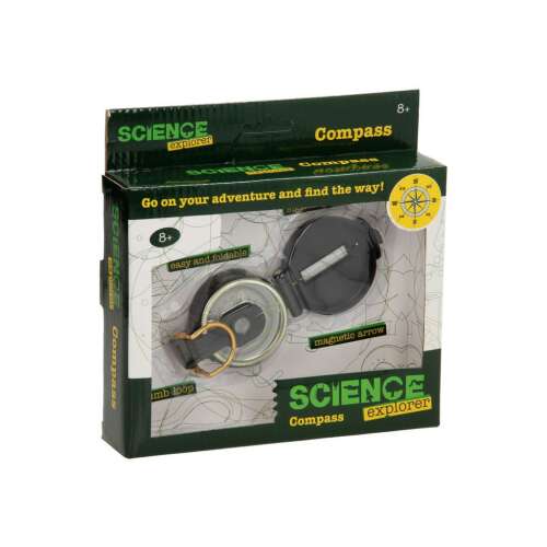 Busolă Science Explorer, o busolă pliabilă pentru copii, perfectă pentru aventuri în aer liber și găsirea drumului