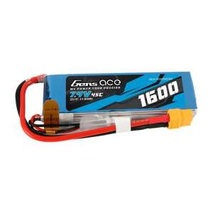 GensAce LiPo 1600mAh 7.4V 45C 2S1P XT60 Akku 62759515 RC-Modell-Batterien