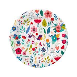 Tavasz Have Fun Light Pappteller mit Blumen- und Vogelmuster, 18 cm - Godan