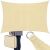 Springos beige shade sail with carrying bag and corner detail