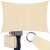 Springos beige rectangular shade sail with carrying bag and D-ring detail