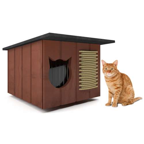 Chladiaci domček pre mačky s izolovanou plochou strechou #tikfa