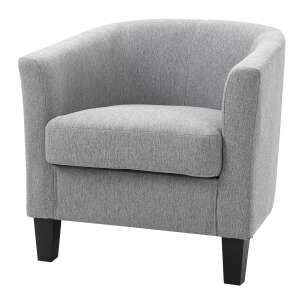 HOMCOM Modern Párnázott Fotel Mély Ülésszel, Hálószobai és Nappali Fotel, 75x72x74cm, Szürke 60849932 - Nappali bútor